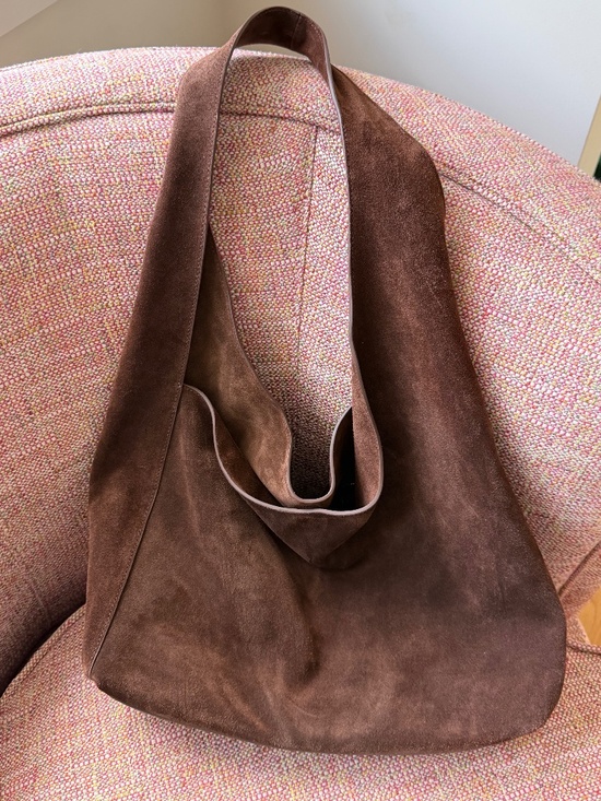 Quince Handbags - Quince Slouchy Italian Suede Shoulder Bag Chocolate Brown EUC